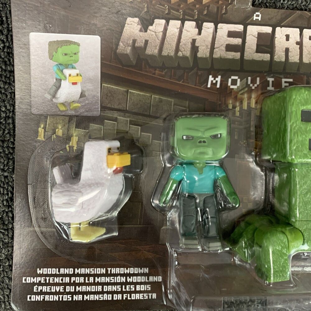 NIB Mattel A Minecraft Movie Woodland Mansion Throwdown Toy Action Figure Jockey - Picture 2 of 4